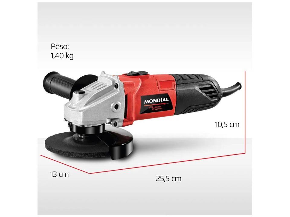 Esmerilhadeira Mondial Angular Elétrica 850W 4-1/2" 3 Peças FES-02 - 5