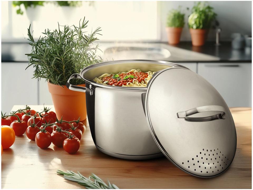 Espagueteira Inox Tramontina Allegra 20cm 4,40L Fundo Triplo - 3