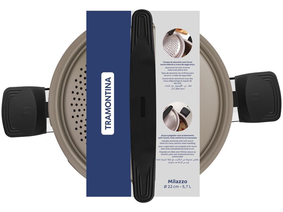 Espagueteira Tramontina Alumínio 5,7L Amêndoa 22cm Milazzo - 6