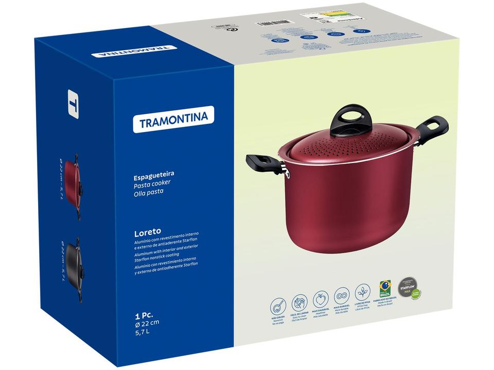 Espagueteira Tramontina Alumínio 5,7L Preto 22cm Loreto - 2