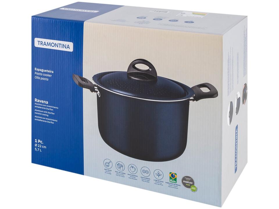 Espagueteira Tramontina de Alumínio 5,7L Azul - 9