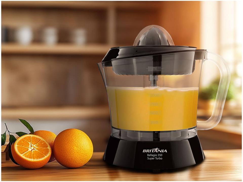 Espremedor de Frutas Britânia Super Turbo Bellagio 350 Preto 35W 1,5L - 1