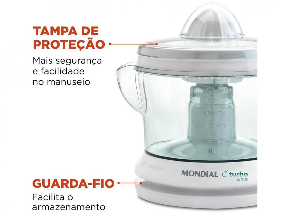 Espremedor de Frutas Mondial E-01 Elétrico 25W Branco - 5