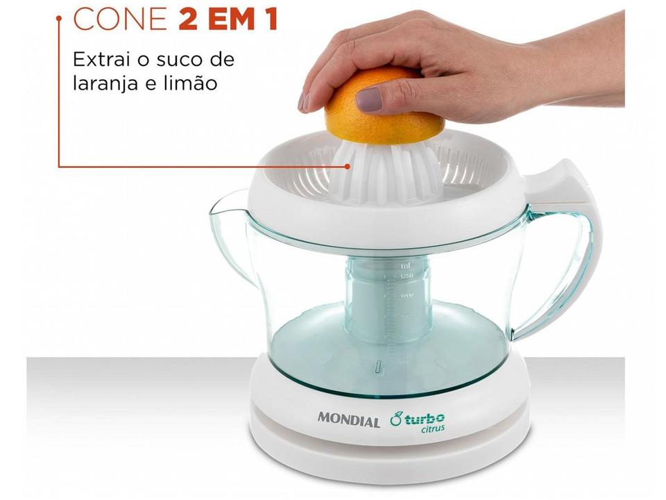 Espremedor de Frutas Mondial E-01 Elétrico 25W Branco - 4