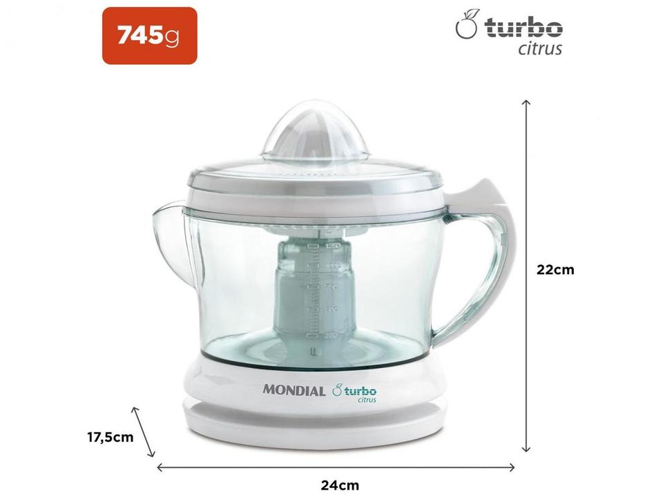 Espremedor de Frutas Mondial E-01 Elétrico 25W Branco - 6