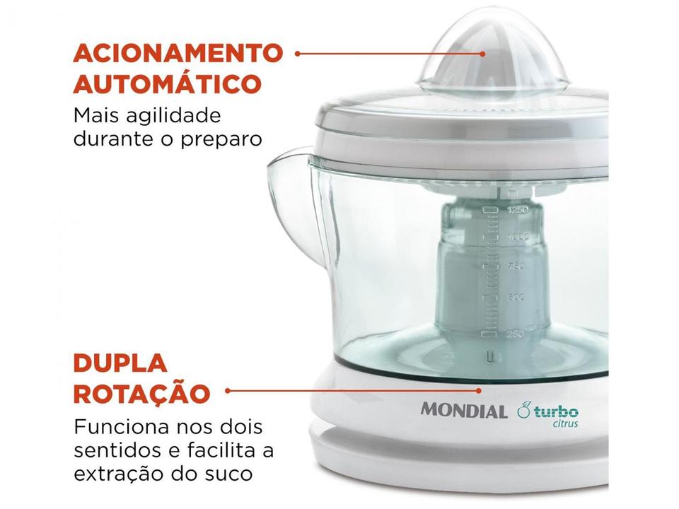 Espremedor de Frutas Mondial E-01 Elétrico 25W Branco - 3