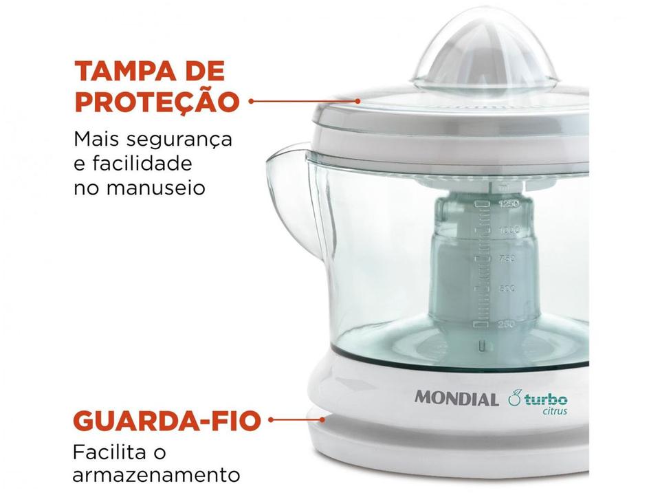Espremedor de Frutas Mondial E-01 Elétrico 25W Branco - 5