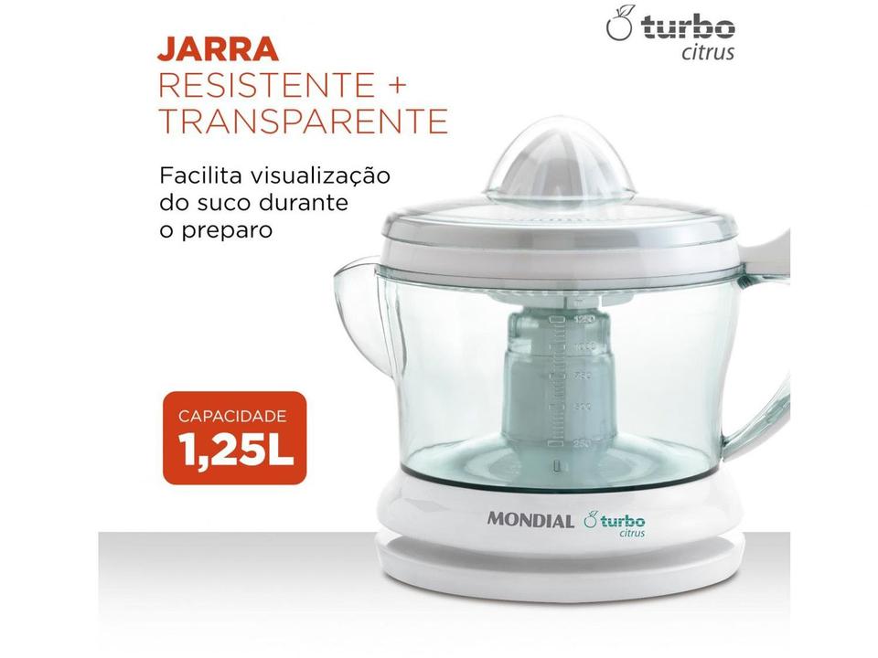 Espremedor de Frutas Mondial E-01 Elétrico 25W Branco - 2
