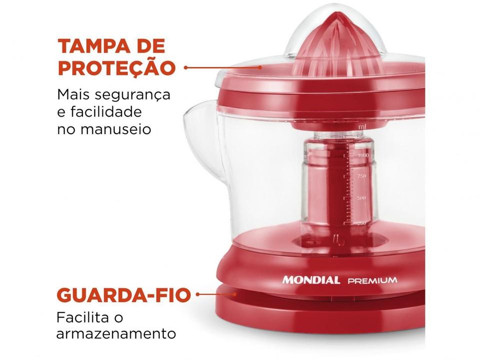 Espremedor de Frutas Mondial Red Premium E-23 30W 1,25L Vermelho - 4