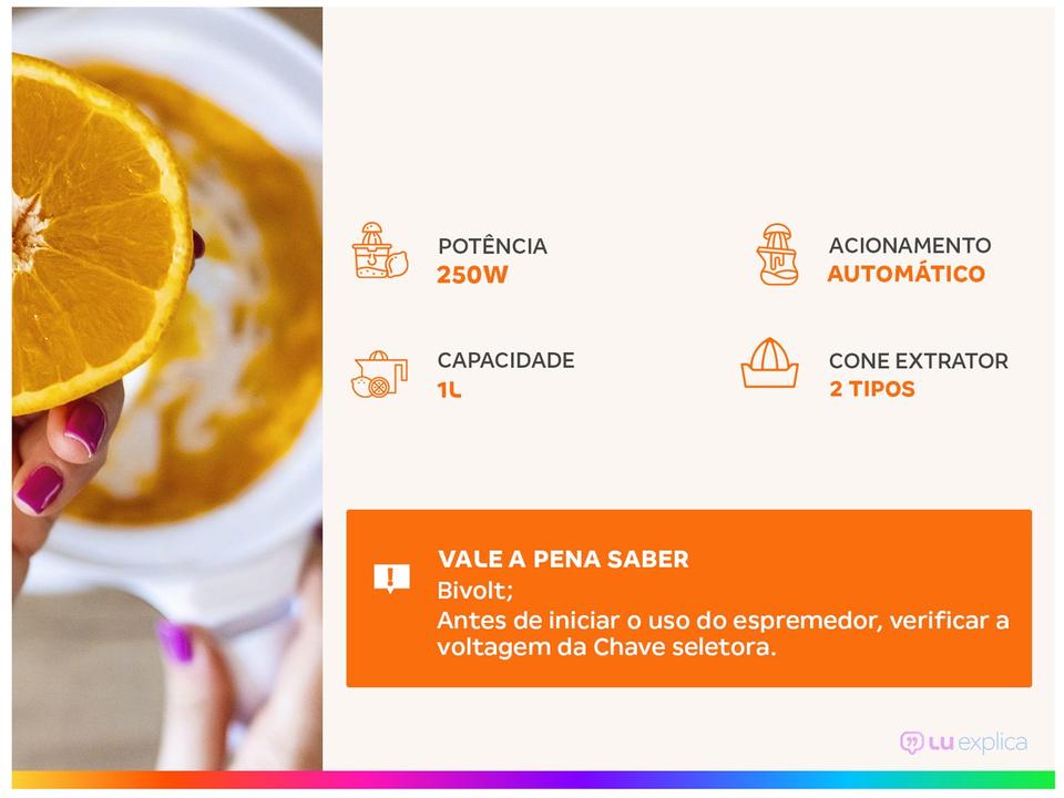 Espremedor de Frutas Mondial Turbo Premium E-10 Elétrico Inox 250W Capacidade 1L - 1