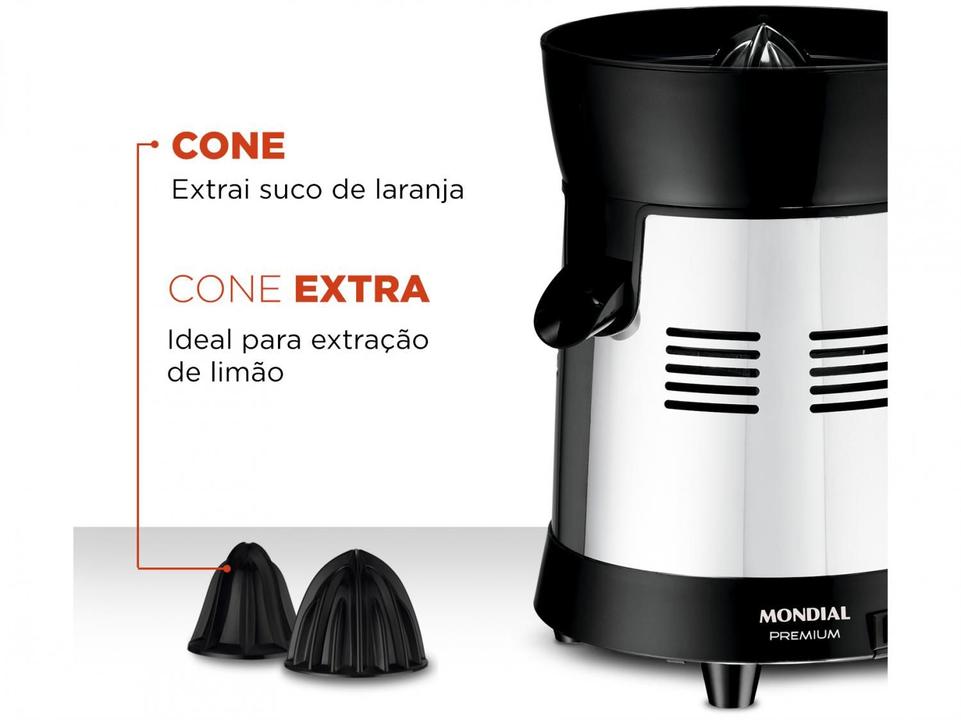 Espremedor de Frutas Mondial Turbo Premium E-10 Elétrico Inox 250W Capacidade 1L - 3