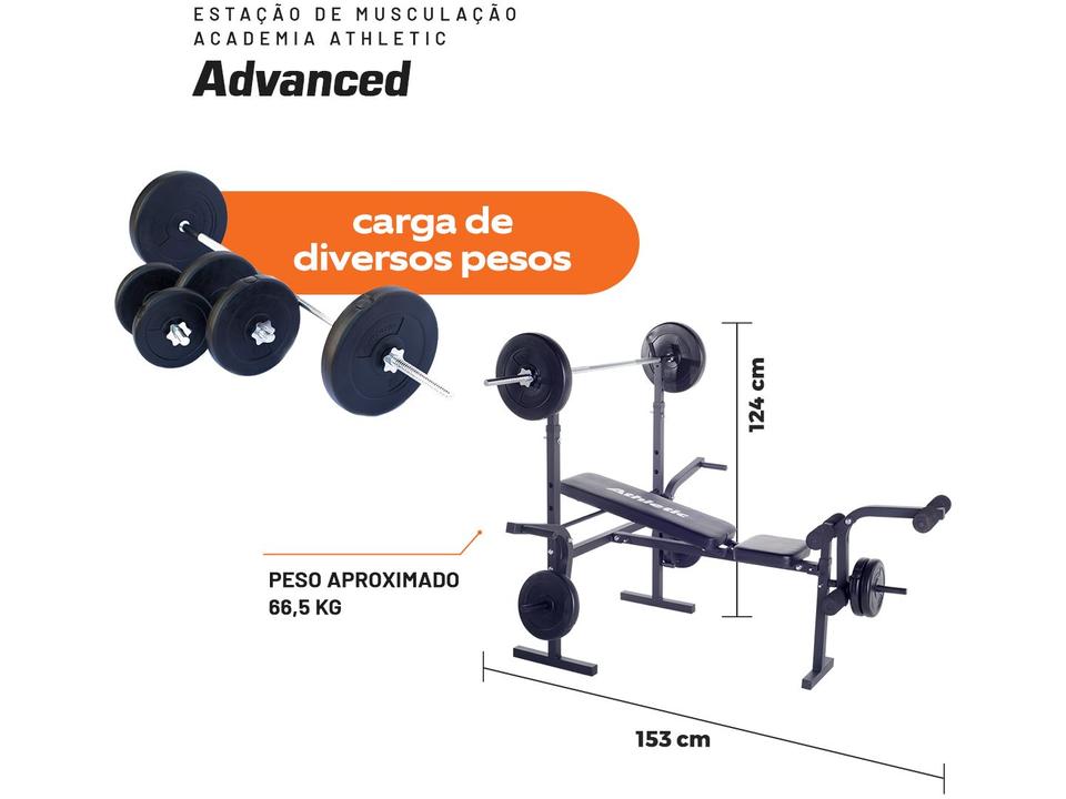Estação de Musculação Athletic Academia Athletic Advanced 34kg Residencial - 12