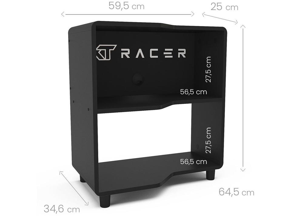 Estante Gamer 1 Prateleira XT Racer Force One Preto e Branco - 4