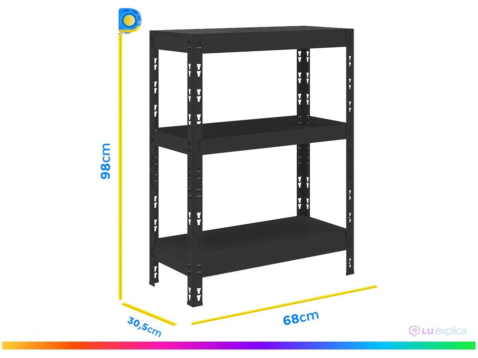 Estante Multiuso 3 Prateleiras Multivisão Stronger - 2