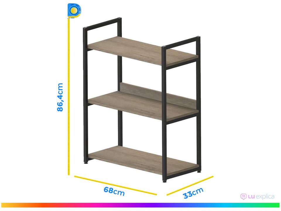 Estante Multiuso 3 Prateleiras Multivisão Urbana - 3