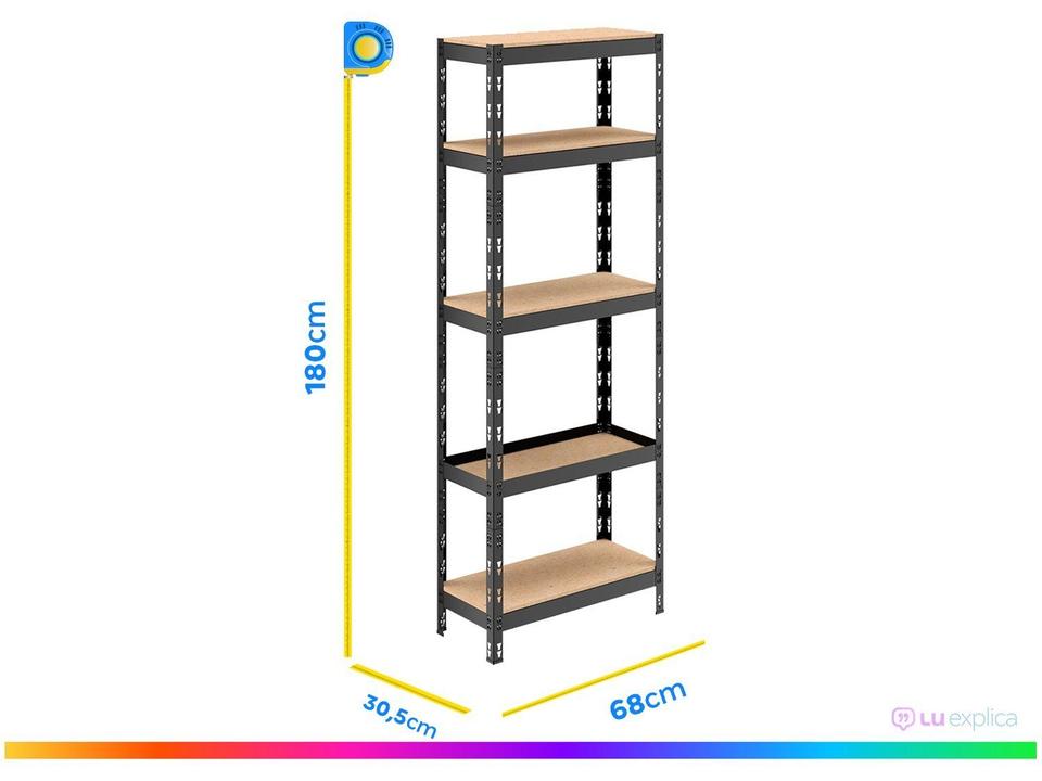 Estante Multiuso 5 Prateleiras Multivisão Stronger - 4