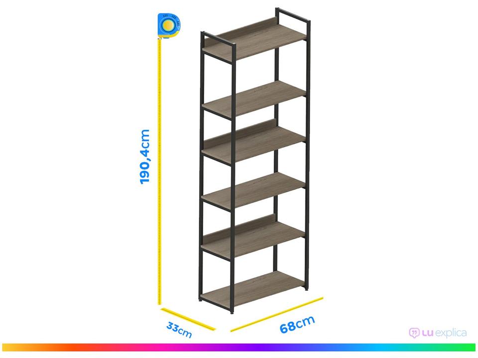 Estante Multiuso 6 Prateleiras Multivisão Urbana - 3