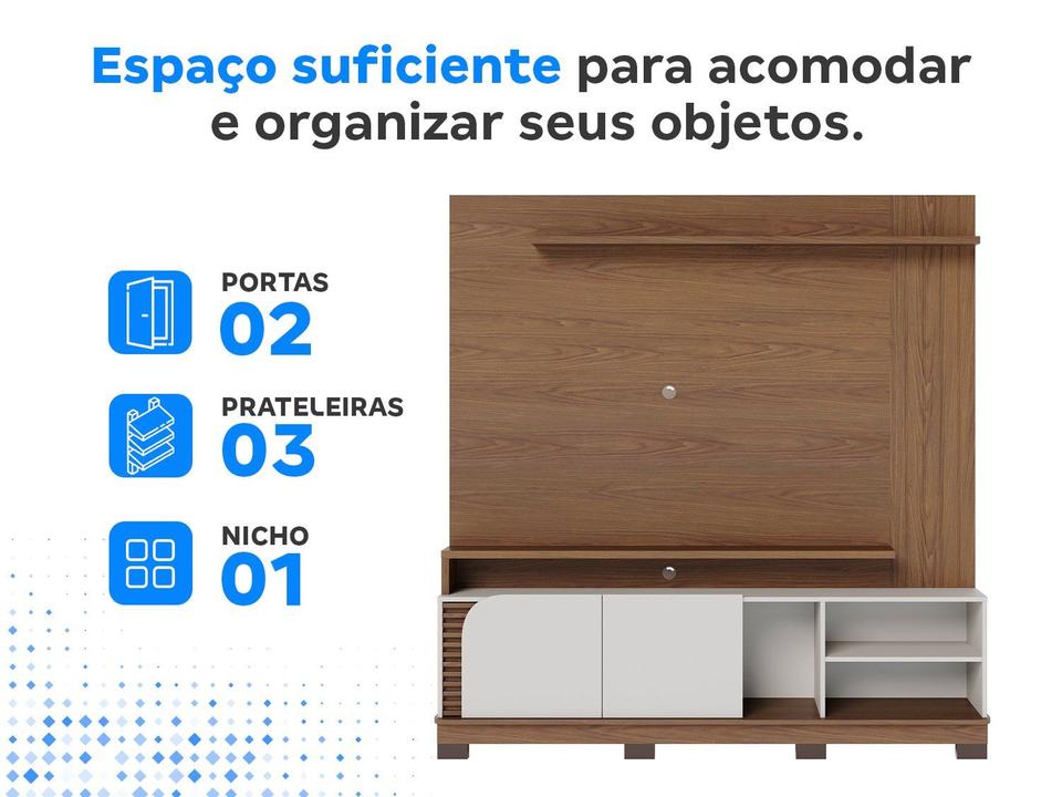 Estante para TV até 75" 2 Portas Colibri Jurerê - 4