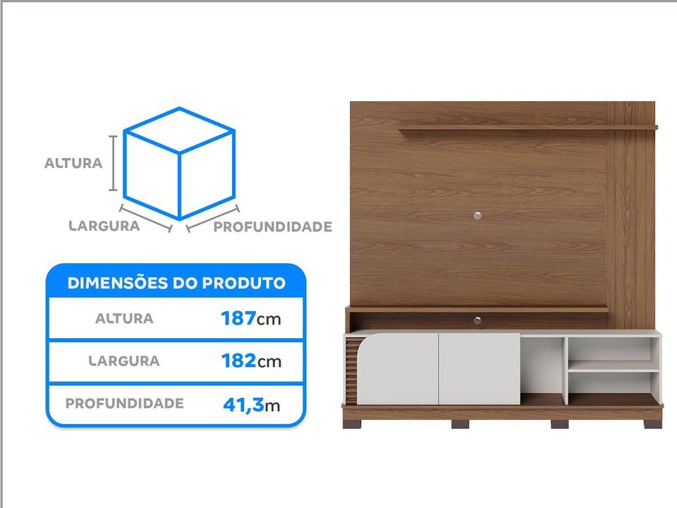 Estante para TV até 75" 2 Portas Colibri Jurerê - 6
