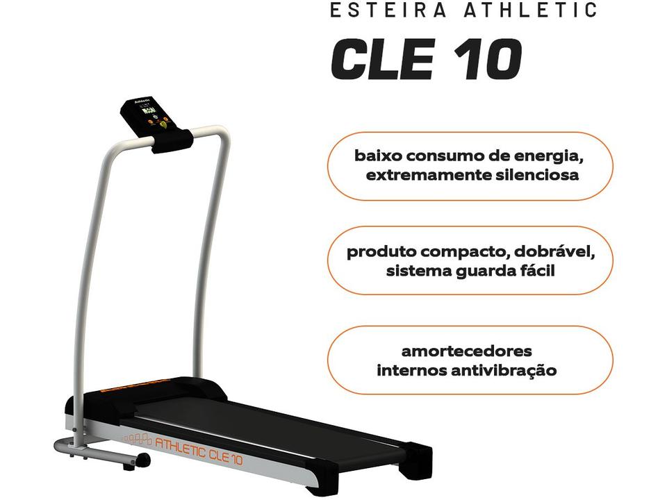 Esteira Ergométrica Elétrica Dobrável Athletic CLE 10 Vel. Máxima 10km/h - 5