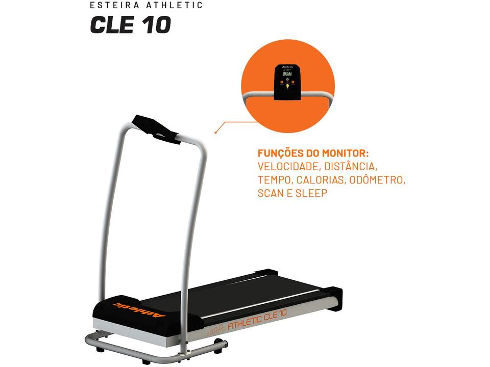 Esteira Ergométrica Elétrica Dobrável Athletic CLE 10 Vel. Máxima 10km/h - 9