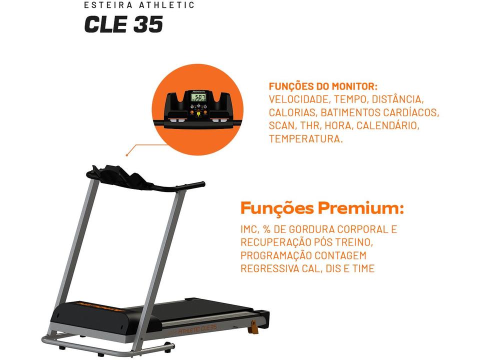 Esteira Ergométrica Elétrica Dobrável Athletic - 9