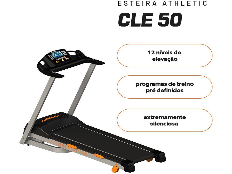 Esteira Ergométrica Elétrica Dobrável Athletic CLE 50 Vel. Máxima 16km/h - 6