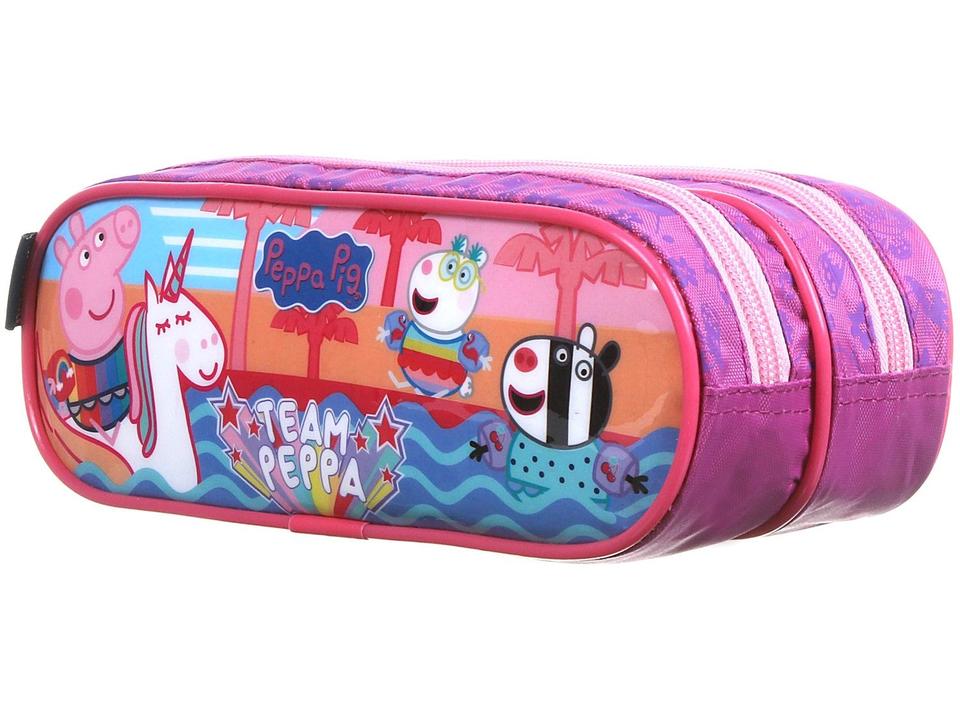 Estojo Escolar Duplo Peppa Pig Rosa - 1