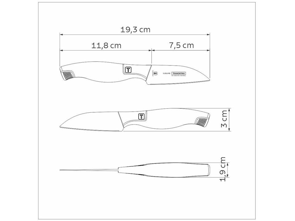 Faca de Legumes e Frutas Tramontina Inox 3" Sublime - 6