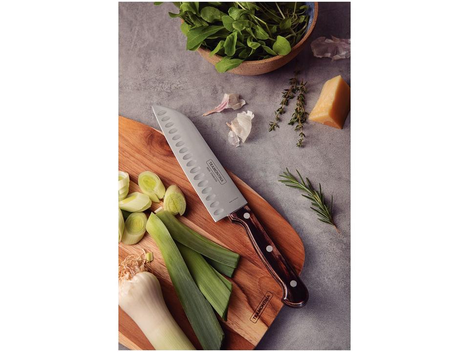 Faca Multiuso Tramontina Inox 7" Polywood Santoku - 1