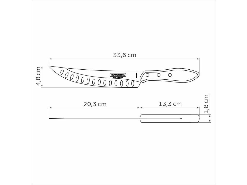 Faca para Carnes Tramontina Inox 8” Polywoo - 2