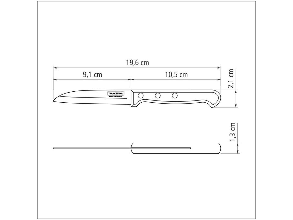 Faca para Legumes Tramontina Inox 3” Polywood - 4
