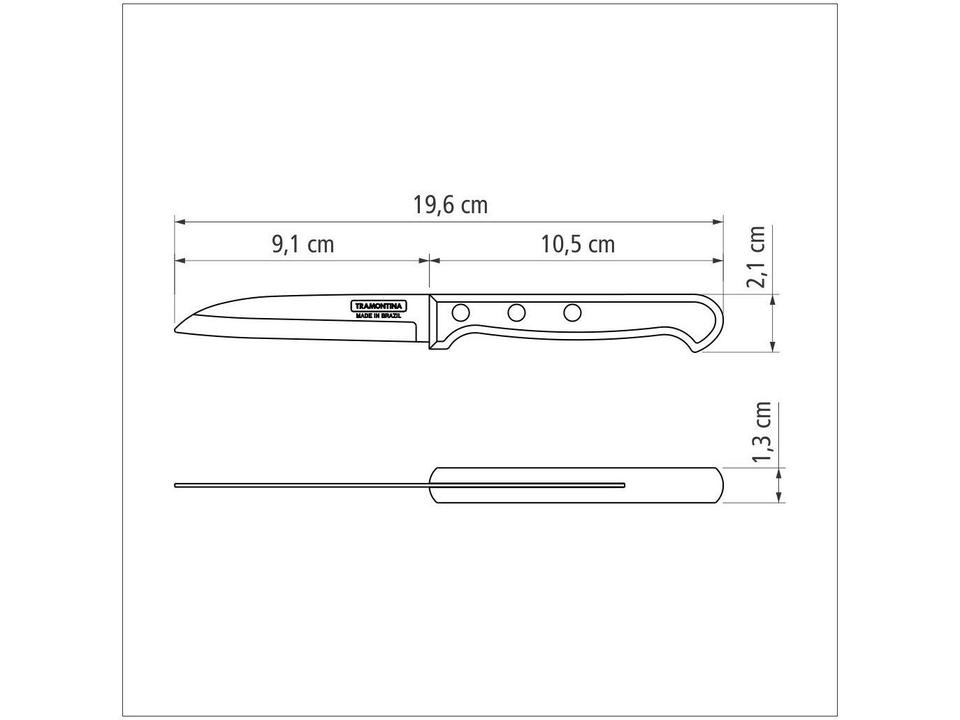 Faca para Legumes Tramontina Inox 3” Polywood - 4