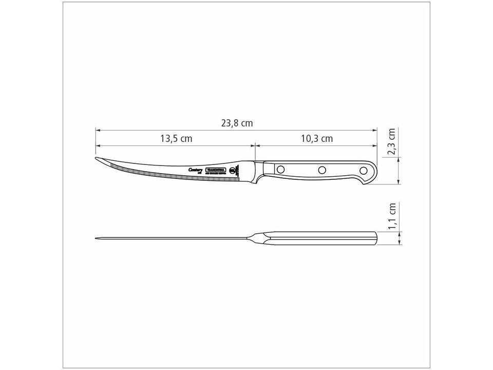 Faca para Tomate Tramontina Inox 5” Century 2404800 - 3