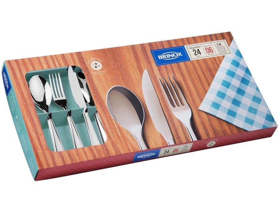 Faqueiro Brinox Lyon 5101/102 Inox 24 Peças - 1