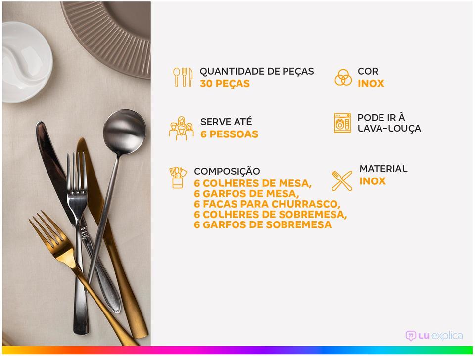 Faqueiro Hércules Inox 30 Peças Monterrey - 1