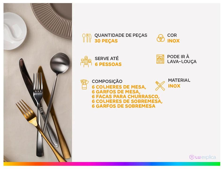 Faqueiro Hércules Inox 30 Peças Monterrey - 1