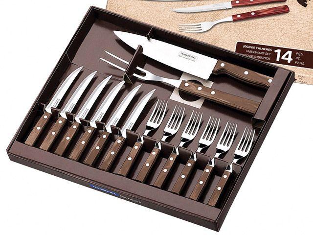 Faqueiro Para Churrasco Tramontina Polywood 14 Peças - 1