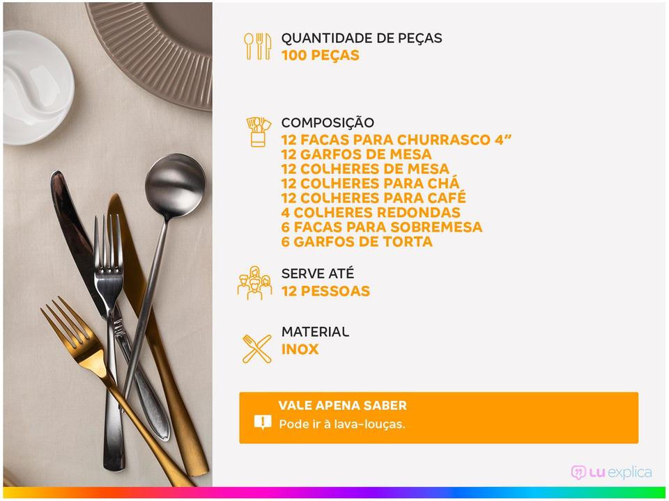 Faqueiro Tramontina Inox 100 Peças - 1