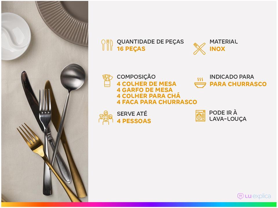 Faqueiro Tramontina Inox 16 Peças Laguna - 1