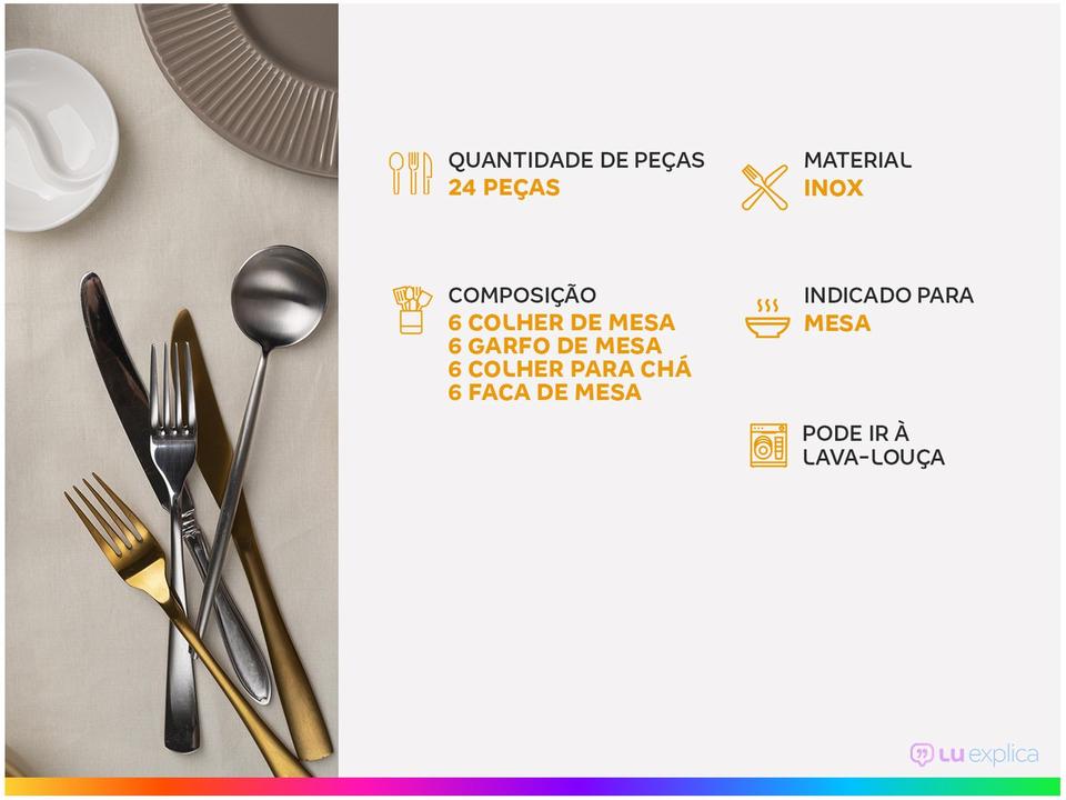 Faqueiro Tramontina Inox 24 Peças Havana 66945010 - 1