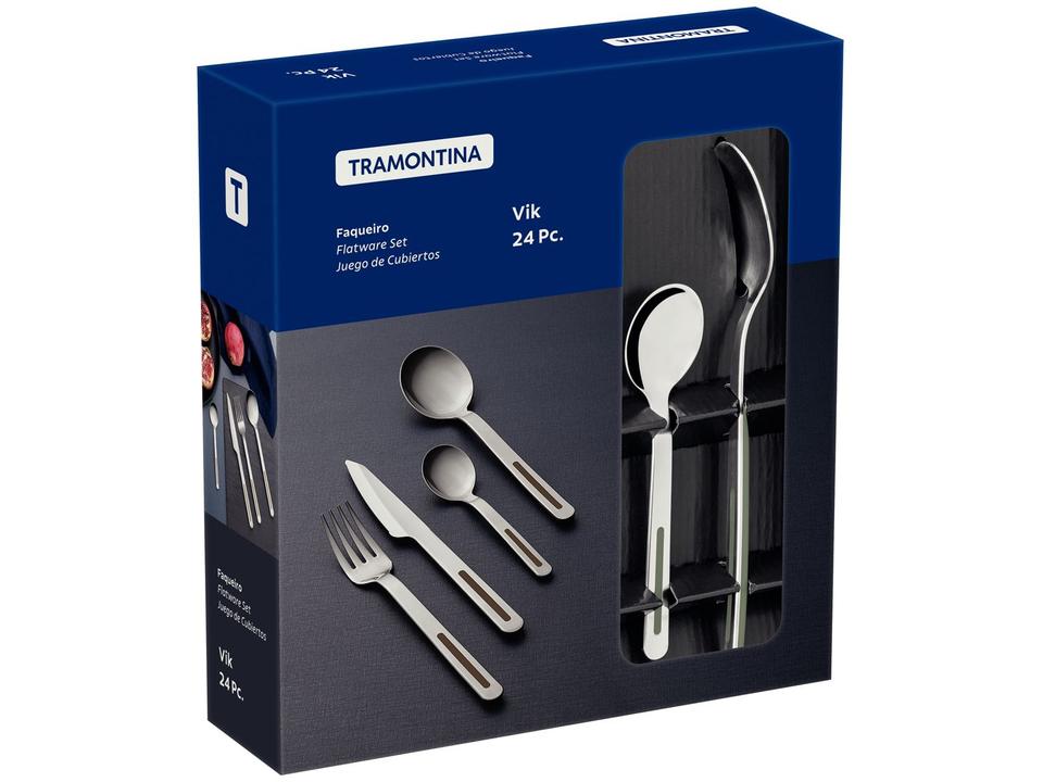 Faqueiro Tramontina Inox 24 Peças Vik Oliva - 3