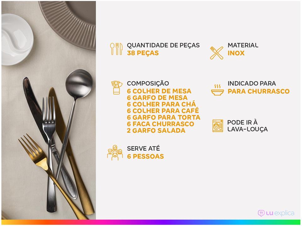 Faqueiro Tramontina Inox 38 Peças Laguna 66906510 - 1