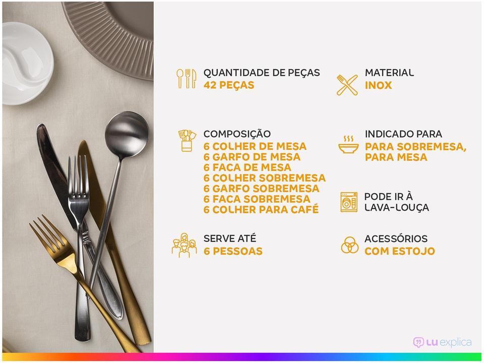 Faqueiro Tramontina Inox 42 Peças Zurique 66986204 com Estojo - 1