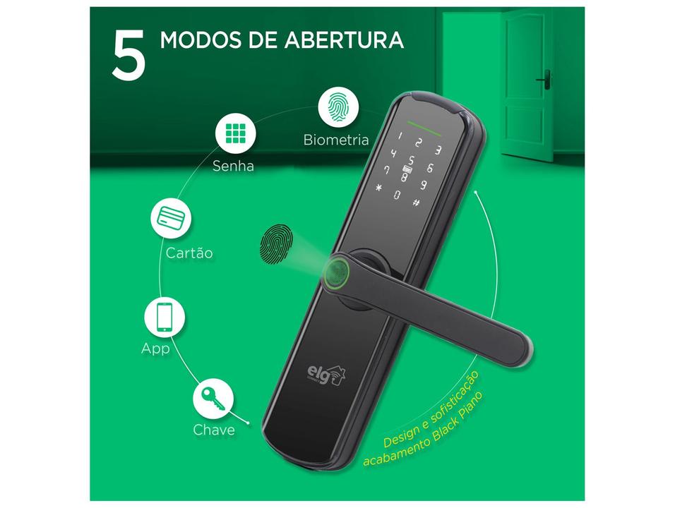 Fechadura Digital ELG SHFD701 com Senha e Cartão de Embutir Wi-Fi - 1
