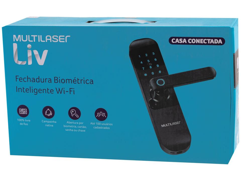 Fechadura Digital Multilaser LIV SE233 Biométrica - Interna de Embutir Wi-Fi Preto - 16
