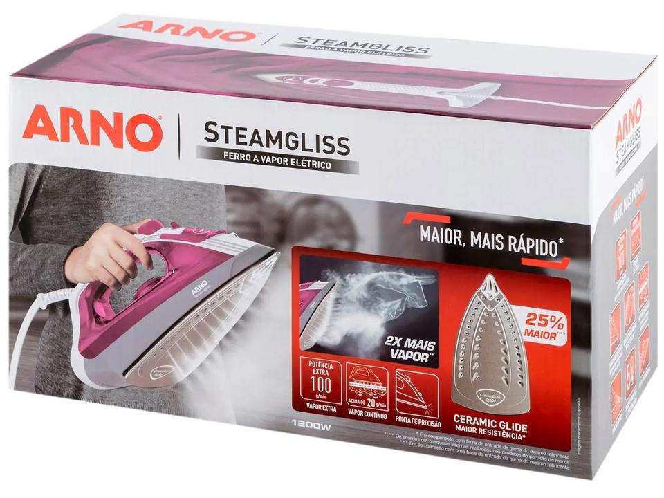 Ferro a Vapor Arno Steamgliss com Base Cerâmica FSGC - 10