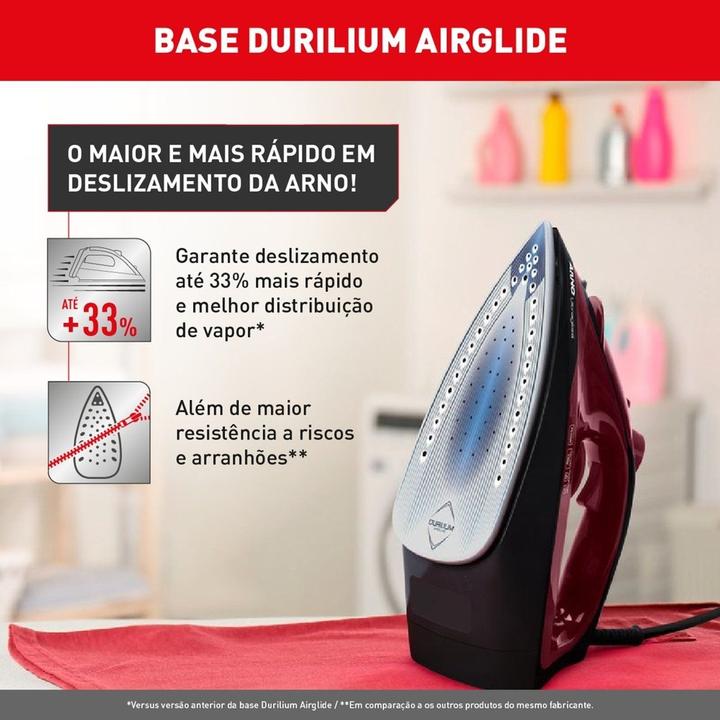 Ferro a Vapor Arno Ultragliss com Base Durilium Airglide FMV - 13