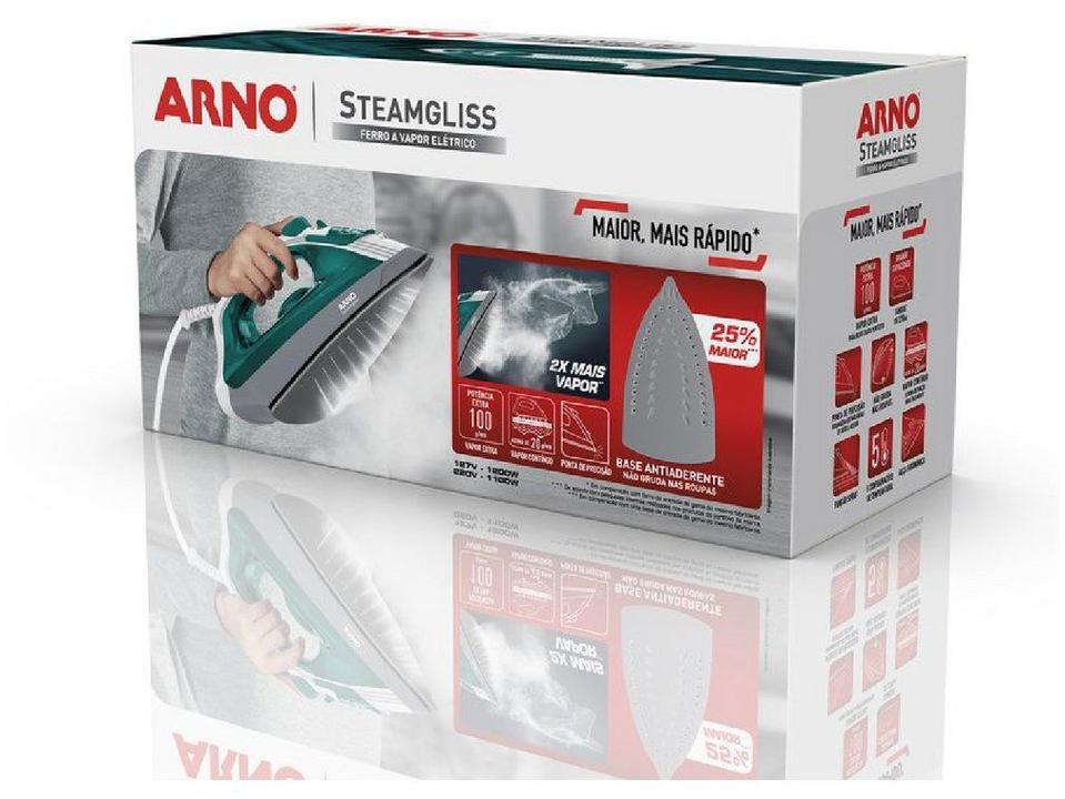 Ferro a Vapor Elétrico Arno Steamgliss Base Antiaderente e Ponta de Precisão FSGP - 8