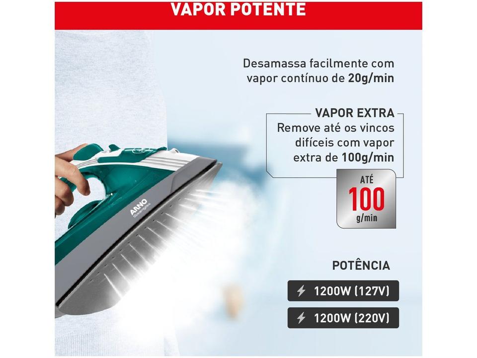 Ferro a Vapor Elétrico Arno Steamgliss Base Antiaderente e Ponta de Precisão FSGP - 4